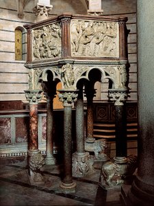 Marmurowa ambona kościoła w baptysterium w Pizie 1260 (płaskorzeźba)