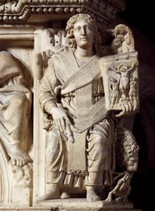 Św. Jana Chrzciciela, narożna figura z ambony, baptysterium św. Jana autorstwa Nicola Pisano