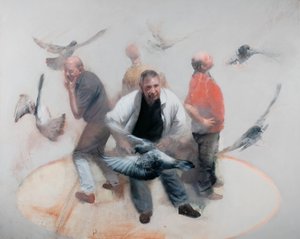Kontrolery lotu, 2012 (olej na płótnie) autorstwa Nicola Pucci