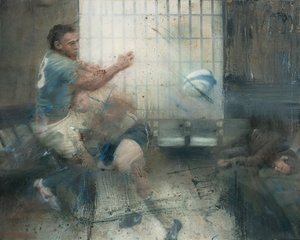 Tackling, 2016 (olej na płótnie) autorstwa Nicola Pucci