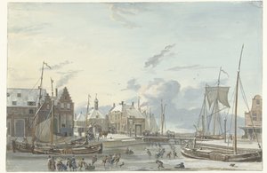 Zimowy widok w Harlingen
