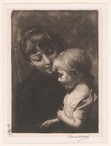 Kobieta z dzieckiem autorstwa Nicolaas van der Waay (signed by artist)