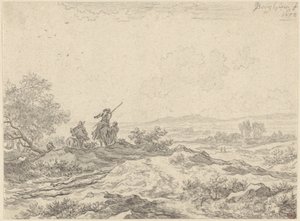 Krajobraz wydmowy z pasterzami autorstwa Nicolaes Berchem
