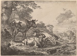 Odpoczywające krowy. autorstwa Nicolaes Berchem