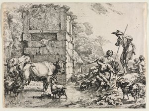 Krowa pijąca autorstwa Nicolaes Berchem