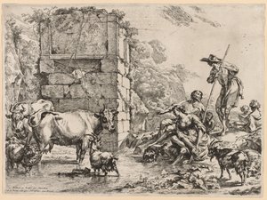 Krowa pijąca autorstwa Nicolaes Berchem