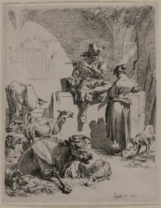 Pasterz fajki autorstwa Nicolaes Berchem