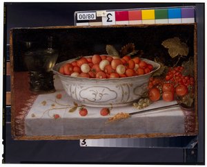 Martwa natura Fraises-De-Bois w porcelanowej misce Wanli autorstwa Nicolaes Gillis