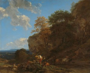 Włoski krajobraz autorstwa Nicolaes Pietersz Berchem