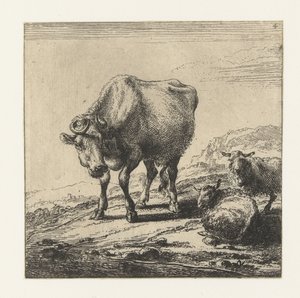 Krowa i dwie owce Krowy (tytuł serii) autorstwa Nicolaes Pietersz Berchem