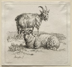 Baran i koza. autorstwa Nicolaes Pietersz. Berchem