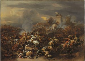 Bitwa Aleksandra i Porusa autorstwa Nicolaes Pietersz. Berchem