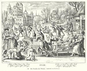 Radości zimy (grawerowanie miedzi) autorstwa Nicolaes de (after) Bruyn