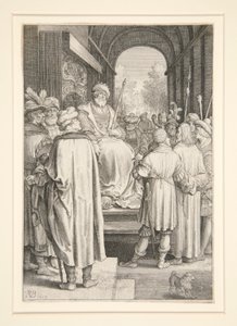 Chrystus przed Piłatem (seria pasyjna) autorstwa Nicolaes de Bruyn