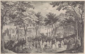 Dawid w Abigail autorstwa Nicolaes de Bruyn