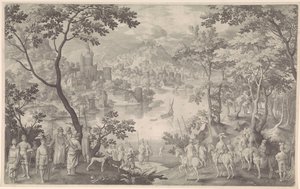 Uzdrowienie Naamana autorstwa Nicolaes de Bruyn