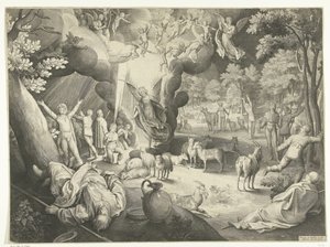 Zwiastowanie pasterzom autorstwa Nicolaes de Bruyn