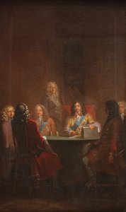 Christian V przedstawia duńskie prawo 1683 autorstwa Nicolai Abildgaard