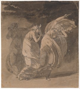 Julia i Fulvia. Scena z „Triumwiratu” Woltera, akt 4 autorstwa Nicolai Abildgaard