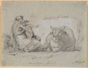 Pasiphaë z małym Minotaurosem autorstwa Nicolai Abildgaard