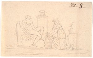 Scena z dwiema postaciami autorstwa Nicolai Abildgaard