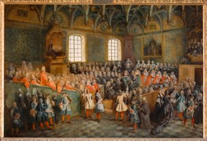 Sesja Trybunału (Lit de Justice), która odbyła się w Parlamencie 22 lutego 1723 r. ...