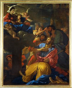 Apparition de la Vierge a Saint Jaques le Majeur - Dziewica ukazuje się świętemu Jakubowi Starszemu; 1629-1630 ... autorstwa Nicolas (attr.to) Poussin
