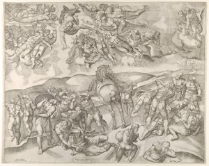 Nawrócenie Szawła, z fresku Michała Anioła w Kaplicy Paulinów na Watykanie..., ok. godz. 1545-60.