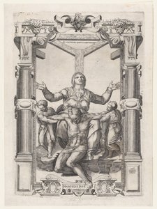 Pieta z Aniołami przed Krzyżem, 1547., 1547. autorstwa Nicolas Beatrizet