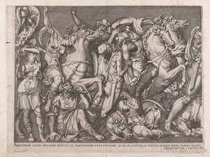 Lustro rzymskiej świetności: Bitwa pod Amazonkami, 1559., 1559. autorstwa Nicolas Beatrizet