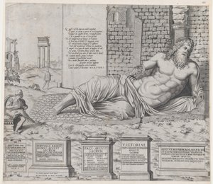 Lustro rzymskiej świetności: Marforius, 1550., 1550. autorstwa Nicolas Beatrizet.