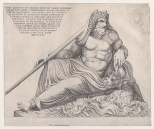Lustro rzymskiej świetności: Bóg oceanu, 1560., 1560. autorstwa Nicolas Beatrizet