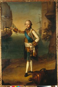 Portret wielkiego księcia Pawła Pietrowicza (1754-1801, Paweł I Rosji) w mundurze admirała (Portret wielkiego księcia Pawła Pietrowicza w mundurze admirała) - Obraz Nicolasa Benjamina Delapierre