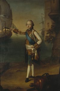 Portret wielkiego księcia Pawła Pietrowicza 1754-1801 w mundurze admirała, 1769 autorstwa Nicolas Benjamin Delapierre