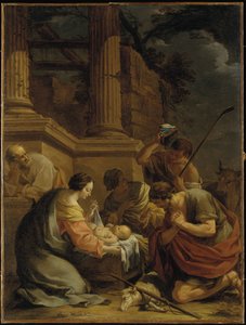 Adoracja pasterzy autorstwa Nicolas Chaperon
