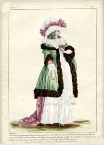 Gallerie des Modes et Costumes Francais, 1785, CCC 297: Piękna kobieta spacerująca samotnie... autorstwa Nicolas Dupin