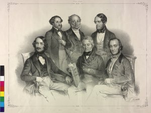 Tableau z wizerunkami słynnego skrzypka Henryka Wilhelma Ernsta (litografia) autorstwa Nicolas Eustache Maurin