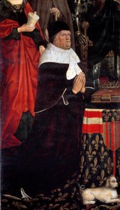 Portret króla Rene z Anjou (1409-1480) nazywa również Rene I z Neapolu lub Rene z Sycylii. Obraz Nicolasa Fromenta (1461-1483) 1475 Musee Granet Aix en Provence