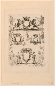 Projekt herbu z "Livre de Cartouches" autorstwa Nicolas Guerard