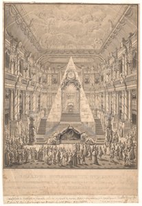 Kaplica zamkowa Christiansborg z katafalkiem Fryderyka V autorstwa Nicolas Henri Jardin