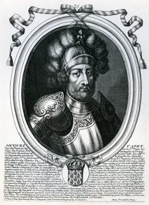 Hugues I Capet (941-96) Król Francji, z „Les Augustes Representations de tous les Rois de France od Faramonda do Ludwika XIV”, Paryż, 1679