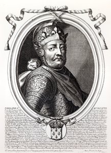 Filip August II (1165-1223) król Francji, z „Les Augustes Representations de tous les Rois de France od Faramonda do Ludwika XIV”, Paryż, 1679