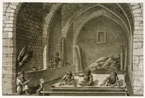 Tkanie dywanu, z tomu II Sztuka i rzemiosło „Opis Egiptu”, wyd. pod rozkazami Napoleona, 1822