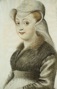 Portret młodej kobiety, połowa długości, zwrócona w lewo