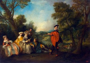 Koncert w parku”, 1720-1743. autorstwa Nicolas Lancret