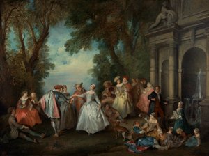 Taniec przed fontanną, ok. 1724 (olej na płótnie)