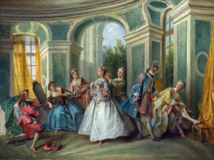 Lancret, Nicolas (1690-1743) Cztery wieki człowieka: młodość Olej na płótnie Rokoko ok. 1735 Francja National Gallery, Londyn 34,3x45,3 Malarstwo autorstwa Nicolas Lancret