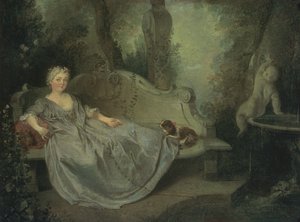 Portret damy w ogrodzie, 1730