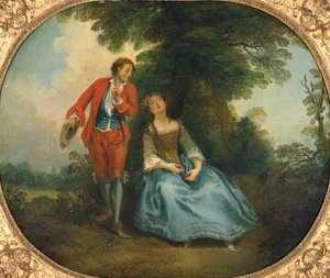 Śpiąca Pasterka, ok. 1730 autorstwa Nicolas Lancret
