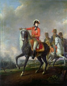 Portret konny księcia Wellington z brytyjską husarią na polu bitwy, 1814